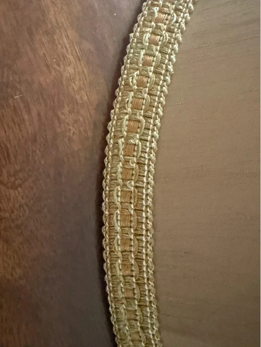 Vintage cloth, lampshade, intricate, braided, gimp, top and bottom